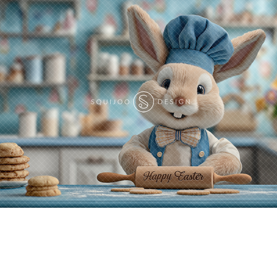 Easter Digital Backdrop - Baker Bunny - Image 2