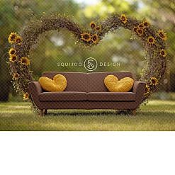 Valentine Digital Backdrop - Sunflower Arch