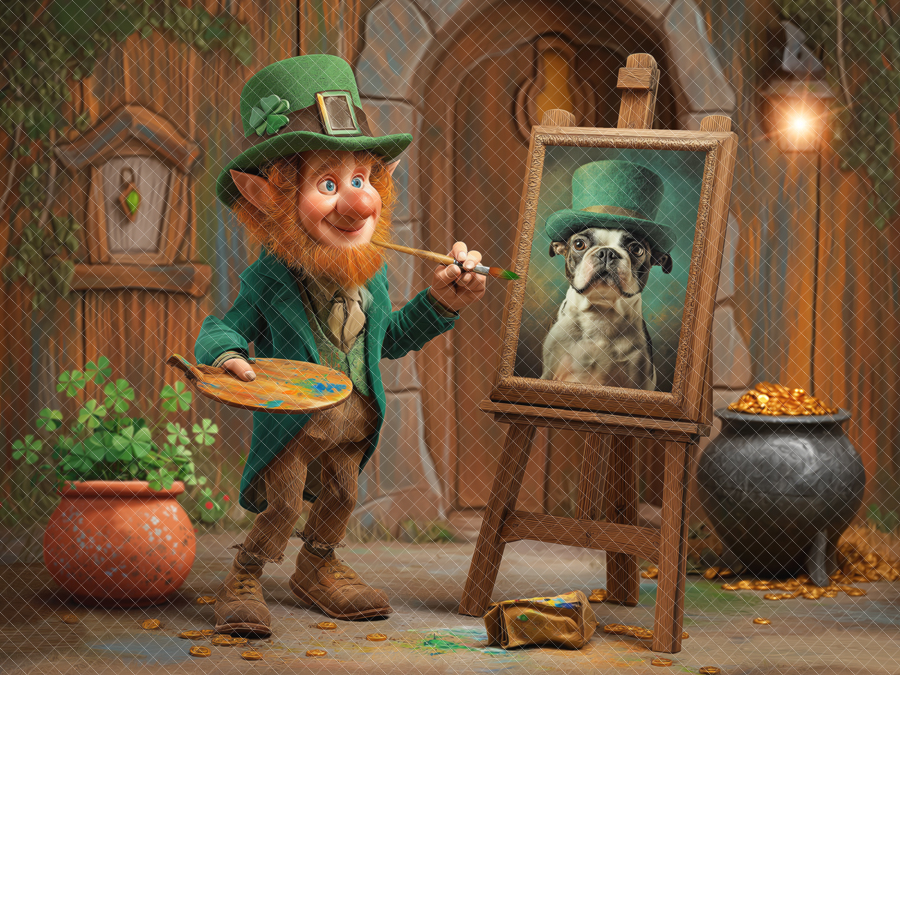 St. Patrick's Digital Backdrop - Leprechaun Painting