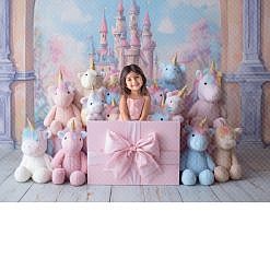 Princess Digital Backdrop - Plush Unicorns