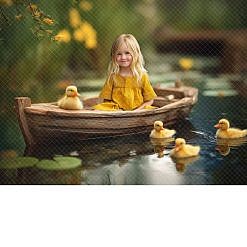 Spring Digital Backdrop - Duck Boat