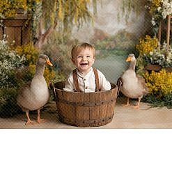Spring Digital Backdrop - Geese Bucket