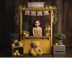 Spring Digital Backdrop - Fresh Lemons Stand