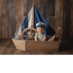Adventure Digital Backdrop - Toy Sail Boat