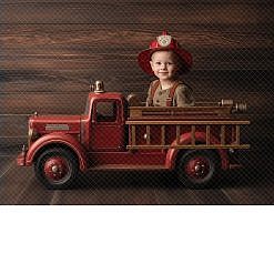 Adventure Digital Backdrop - Toy Fire Truck
