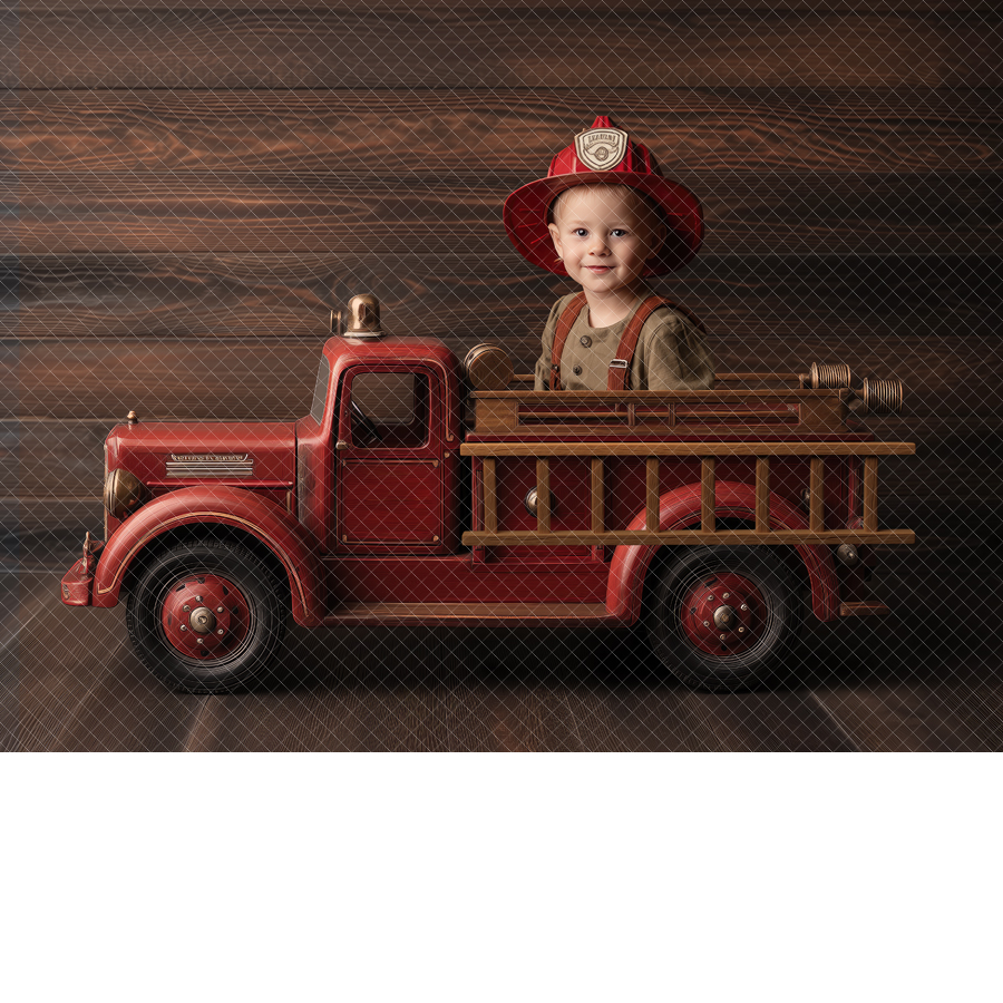 Adventure Digital Backdrop - Toy Fire Truck