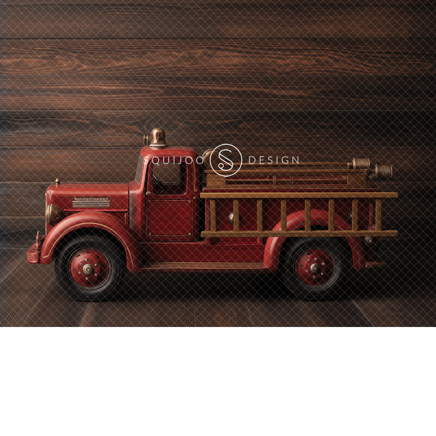 Adventure Digital Backdrop - Toy Fire Truck - Image 2