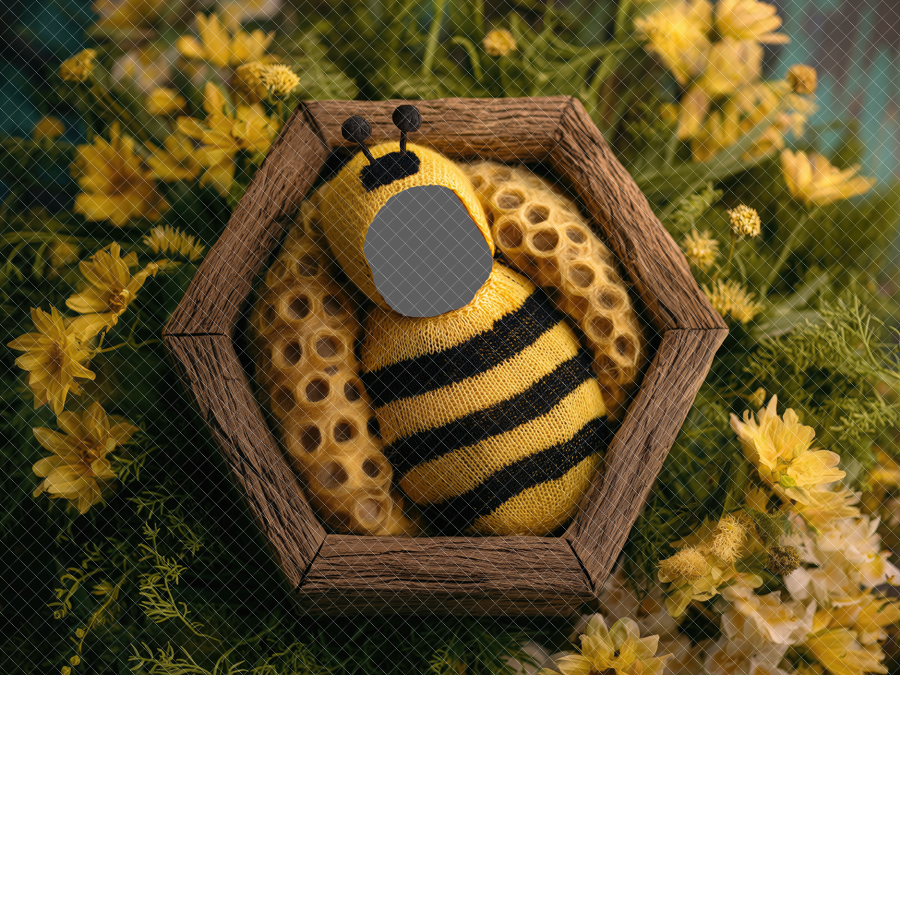 Face Insert Newborn Digital Backdrop - Bumble Bee - Image 2