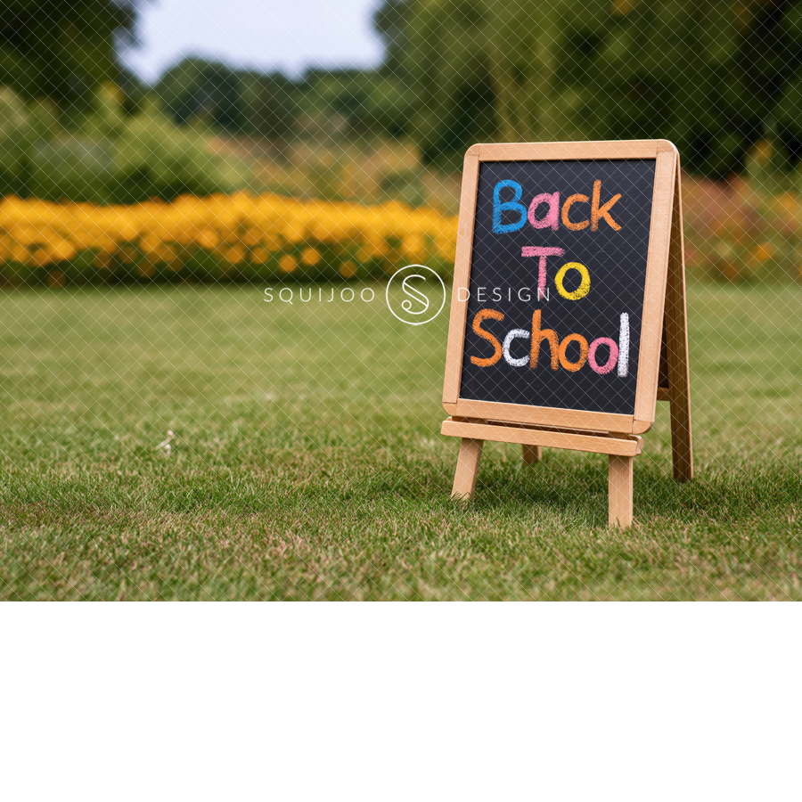 Back To School Digital Backdrop - Yellow Field