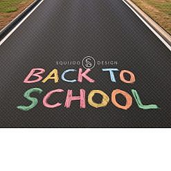 Back To School Digital Backdrop - Road Chalk