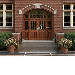Back To School Digital Backdrop - Grand Entrance