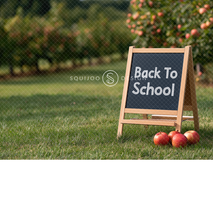 Back To School Digital Backdrop - Apple Board