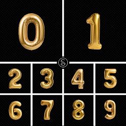 Prop Digital Overlays - Gold Number Balloons