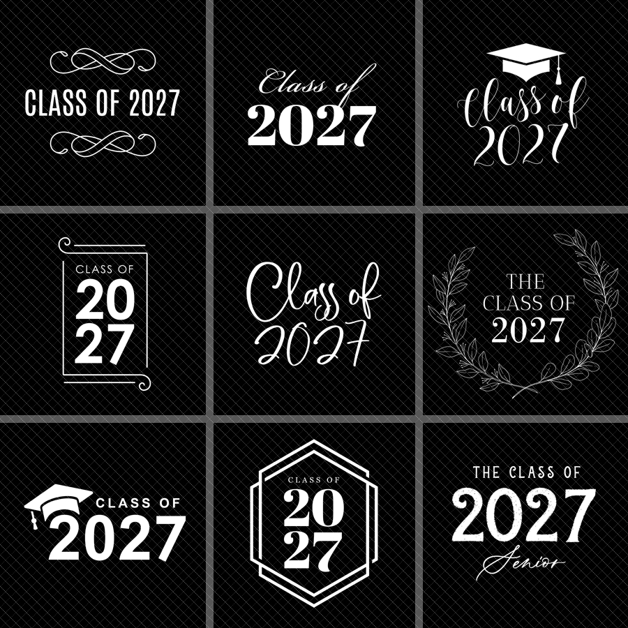 Class Of 2027 Senior Wordart Overlays