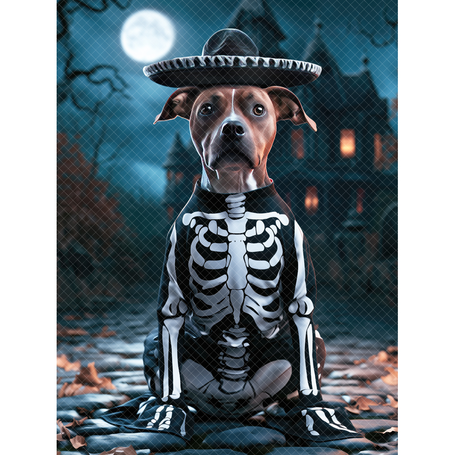 Halloween Digital Backdrop - Pet Skeleton