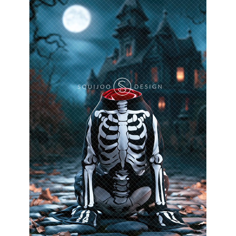 Halloween Digital Backdrop - Pet Skeleton - Image 2