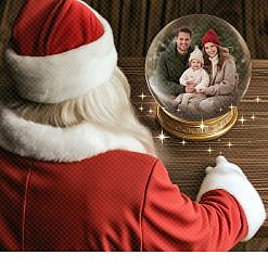 Santa Globe Digital Backdrop - Cabin Table