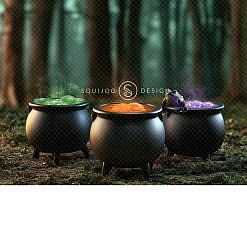 Halloween Digital Backdrop - Cauldron Colors