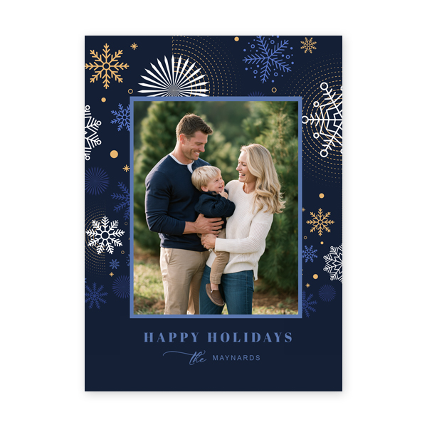 Holiday Card - Blue Flakes
