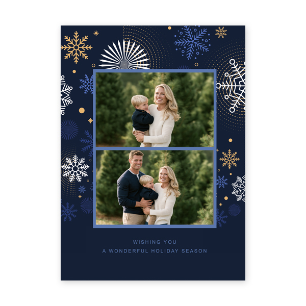 Holiday Card - Blue Flakes - Image 2