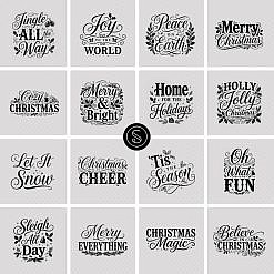 Christmas Word Art Overlays - Vintage Joy